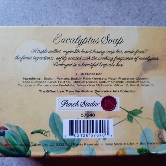 Punch Studio Eucalyptus Tripled Milled Luxury Soap 10oz. Bar - Picture 3 of 3